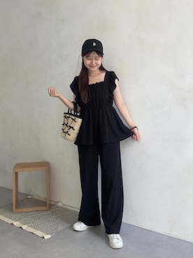 「アイテム（オールインワン・サロペット）」を使った、MIOさん（レディース・158cm・20代）の夏コーディネート