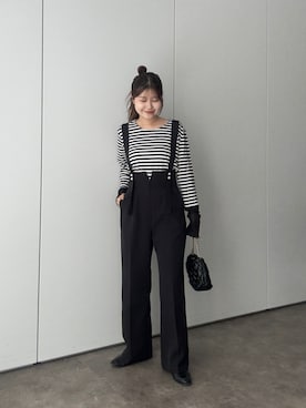 「アイテム（サロペット/オーバーオール）」を使った、MIOさん（レディース・158cm・20代）の夏コーディネート