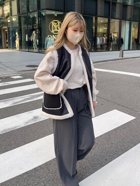 「prose verse（プロズヴェール）のアイテム（スウェット）」を使った、MIOさん（レディース・158cm）の秋コーディネート