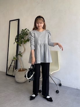 「袖ボリューム」｜「アイテム（パンプス）」を使った、MIOさん（レディース・158cm）の夏コーディネート