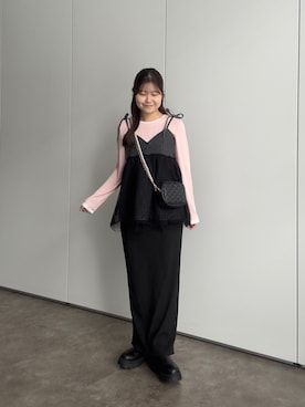 「ビスチェコーデ」｜「アイテム（スカート）」を使った、MIOさん（レディース・158cm）の春コーディネート