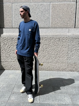 「スケボー」｜「アイテム（帽子）」を使った、macmerlo(マティ)さん（メンズ・180cm）の夏コーディネート
