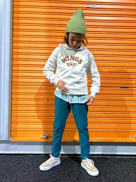 「devirock（デビロック）のアイテム（パーカー）」を使った、t.s.さん（キッズ・134cm）の秋コーディネート