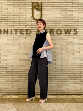 「ASTRAET（アストラット）のアイテム（パンツ）」を使った、平敷（hirashiki）さん（レディース・169cm）の夏コーディネート