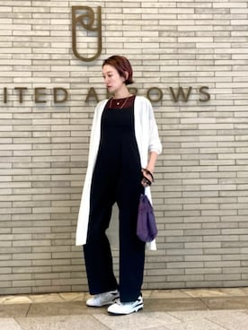 「united arrows」｜「アイテム（オールインワン・サロペット）」を使った、平敷（hirashiki）さん（レディース・169cm）の夏コーディネート