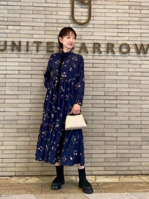 UNITED ARROWS フラワープリントロングワンピース UNITED ARROWS（ユナイテッドアローズ）の「フラワープリント ロング