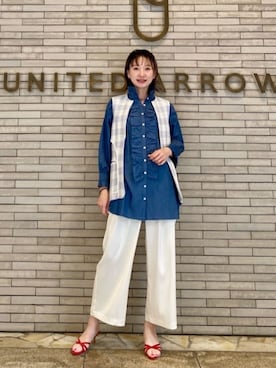「UNITED ARROWS（ユナイテッドアローズ）のアイテム（パンツ）」を使った、平敷（hirashiki）さん（レディース・169cm）の春コーディネート