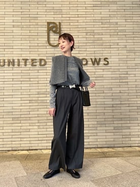「UNITED ARROWS（ユナイテッドアローズ）のアイテム（ベルト）」を使った、平敷（hirashiki）さん（レディース・169cm）の秋コーディネート