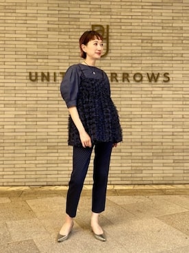 UNITED ARROWS リボン カットジャカード キャミソール リボン カットジャカード キャミソールを使った人気ファッション