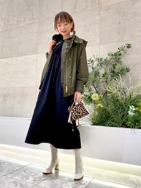 「WOOLRICH（ウールリッチ）のアイテム（その他アウター）」を使った、平敷（hirashiki）さん（レディース・169cm）の秋コーディネート