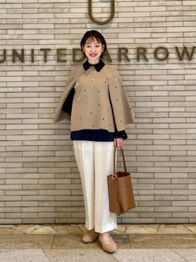 「アイテム（イヤリング）」を使った、平敷（hirashiki）さん（レディース・169cm）の秋コーディネート