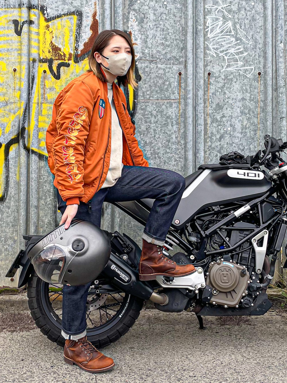 美品】AVIREX PX MA-1 フライトジャケット カーキ×オレンジ M MA-1 TOP