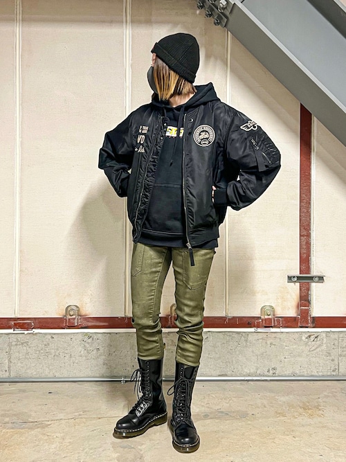 kith ma-1 ブルゾン　ネイビー WORK WEAR SUIT 洗えるライトMA-1 （ブラック） -ファッション