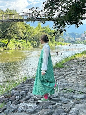 「アイテム（レッグウェア）」を使った、ミさん（レディース・152cm）の秋コーディネート