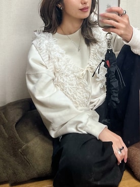 「アイテム（ベスト）」を使った、たろ☺︎さん（レディース・165cm）の冬コーディネート