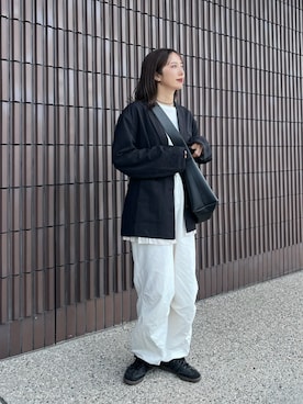 「アイテム（テーラードジャケット）」を使った、たろ☺︎さん（レディース・165cm）の秋コーディネート