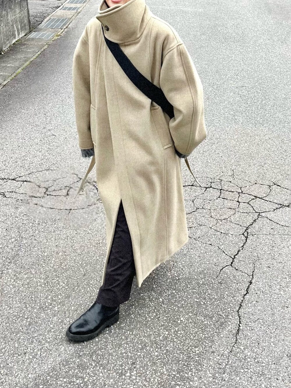 TODAYFUL】ベージュ スタンドカラー ウールコート