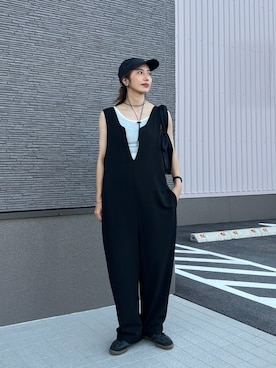 「アイテム（オールインワン・サロペット）」を使った、たろ☺︎さん（レディース・165cm）の夏コーディネート