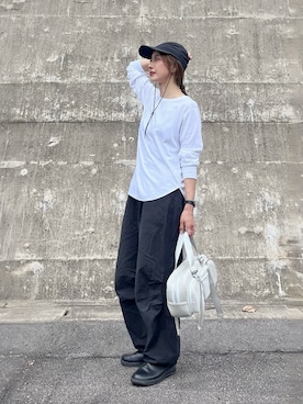「アイテム（カーゴパンツ）」を使った、たろ☺︎さん（レディース・165cm）の秋コーディネート