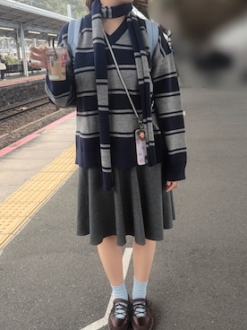 「GU（ジーユー）のアイテム（バックパック/リュック）」を使った、貢茶さん（レディース・166cm）の春コーディネート
