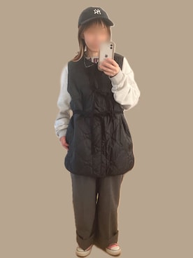 「アイテム（ベスト）」を使った、aaさん（レディース・148cm）の冬コーディネート