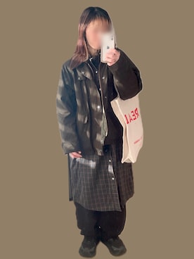 「アイテム（シャツワンピース）」を使った、aaさん（レディース・148cm）の冬コーディネート