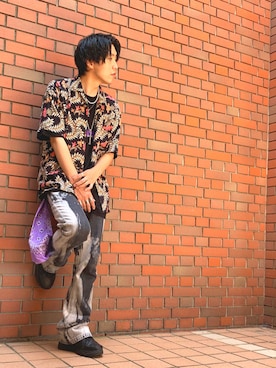 「G.O.C（ジーオーシー）のアイテム（デニムパンツ）」を使った、SLICK_yoshiさん（メンズ・172cm）の夏コーディネート