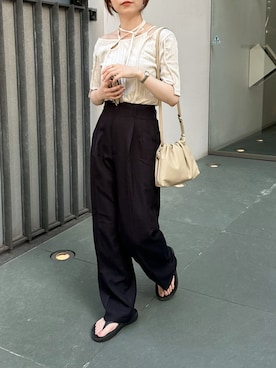 「russet（ラシット）のアイテム」を使った、ayakaさん（レディース・153cm）の夏コーディネート