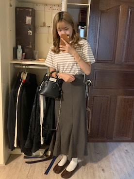 「MUJI」｜「アイテム（バレエシューズ）」を使った、ゆめさん（レディース・160cm）の夏コーディネート