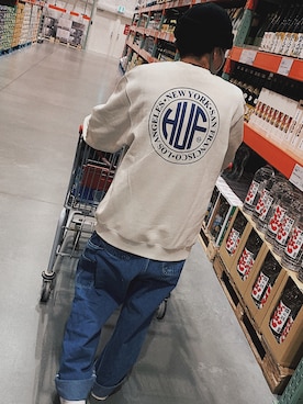 「HUF（ハフ）のアイテム（スウェット）」を使った、imsho08さん（メンズ・170cm）の秋コーディネート