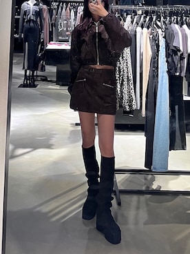 「アイテム（ブルゾン）」を使った、川越祐莉さん（レディース・174cm）の秋コーディネート
