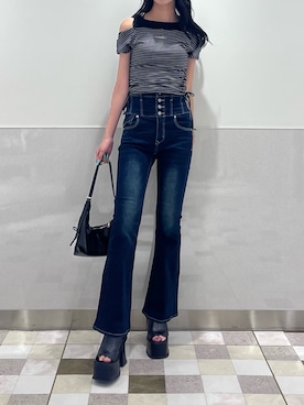 川越祐莉さん(レディース・174cm)の夏コーディネート