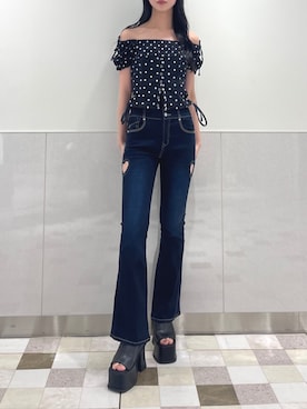川越祐莉さん(レディース・174cm)の夏コーディネート