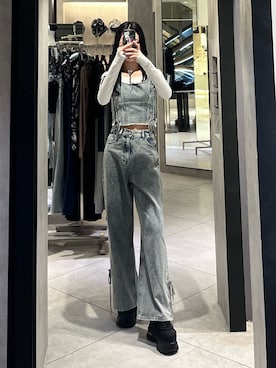 川越祐莉さん(レディース・174cm)の春コーディネート