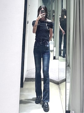 「アイテム（ブーツ）」を使った、川越祐莉さん（レディース・174cm）の夏コーディネート