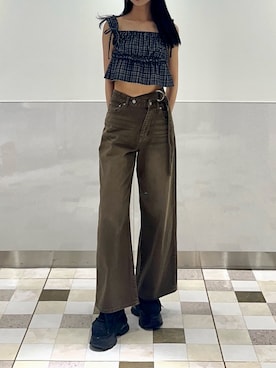 川越祐莉さん(レディース・174cm)の夏コーディネート
