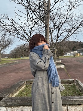 「アイテム（マフラー）」を使った、Rinさん（レディース・153cm）の冬コーディネート