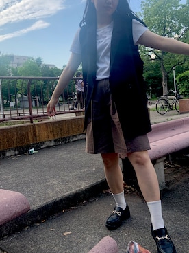 「tiptop（ティップトップ）のアイテム（その他アウター）」を使った、ぽてとさん（レディース・159cm）の夏コーディネート