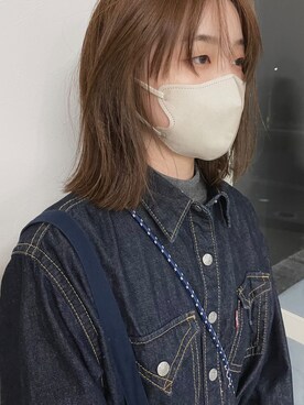 「Levi's（リーバイス）のアイテム（デニムジャケット、ブルー系）」を使った、つんつるてんさん（レディース・161cm）の春コーディネート