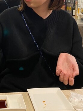 「Olu.のアイテム（ワンピース、ブラック系）」を使った、つんつるてんさん（レディース・161cm）の春コーディネート