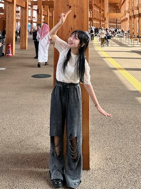 「アイテム（ローファー）」を使った、manoさん（レディース・151cm）の秋コーディネート