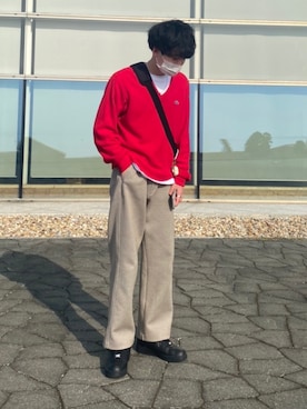 「アイテム（スウェットパンツ）」を使った、KOTAさん（メンズ・177cm）の春コーディネート
