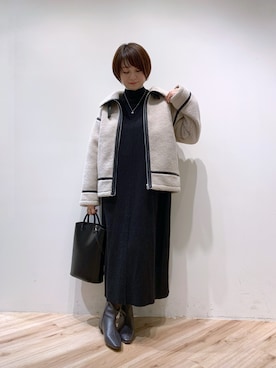 「アンディコール」｜「アイテム（その他アウター）」を使った、がんさん（レディース・158cm）の冬コーディネート