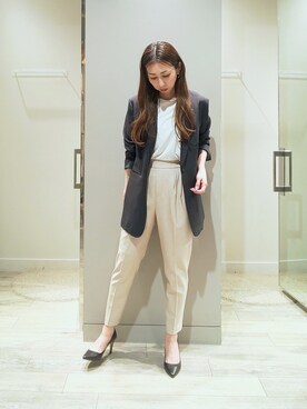 「ロングヘア」｜「アイテム（パンプス）」を使った、shihoさん（レディース・158cm）の春コーディネート