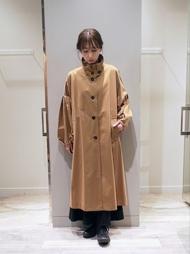 「NOMINE（ノミネ）のアイテム（トレンチコート）」を使った、shihoさん（レディース・158cm）の秋コーディネート