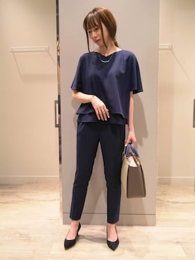 「いいね&フォロー よろしくお願いします☺︎」｜「アイテム（スーツセット）」を使った、shihoさん（レディース・158cm）の夏コーディネート