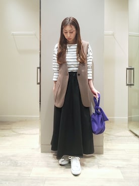 「ロングヘア」｜「アイテム（パンプス）」を使った、shihoさん（レディース・158cm）の春コーディネート