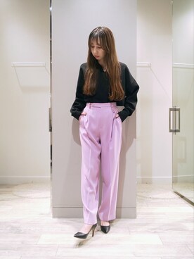 「ロングヘア」｜「アイテム（パンプス）」を使った、shihoさん（レディース・158cm）の冬コーディネート