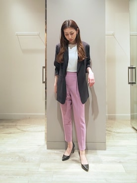 「ロングヘア」｜「アイテム（パンプス）」を使った、shihoさん（レディース・158cm）の春コーディネート