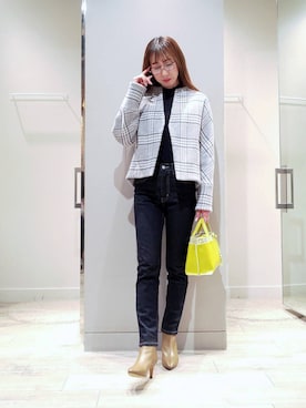 「qualite（カリテ）のアイテム（チェスターコート）」を使った、shihoさん（レディース・158cm）の冬コーディネート